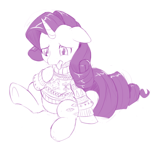 adurot:  dstears:  30 minute sketch for @my-little-art-challenge  Ugly Christmas sweaters.   @ppdk   x3