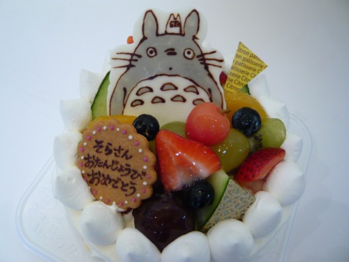mochisoft:となりのトトロのチョコプレートのケーキ