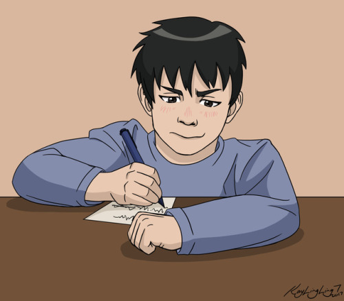 smutindevelopment: OtaYuri Week day 3 - Childhood Small Otabek writing a fan letter to Yuri after seeing him perform. He doesn’t end up sending the letter, because he’s bad at words, but he vows one day h’ll talk to Yuri in person. OtaYuri Week