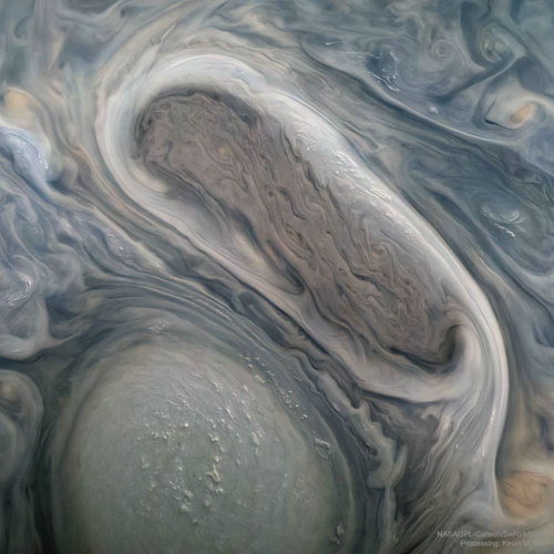  Giant Storms and High Clouds on Jupiter (NASA Astronomy Picture of the Day of December 29 of 2021) 