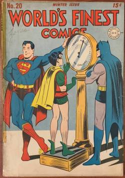 iconuk01: I love how many Golden Age “World’s Finest” covers are basically just Superman and Batman taking their adopted son Robin out for fun activities like good supportive parents (though not above a little harmless fun at each other’s expense).