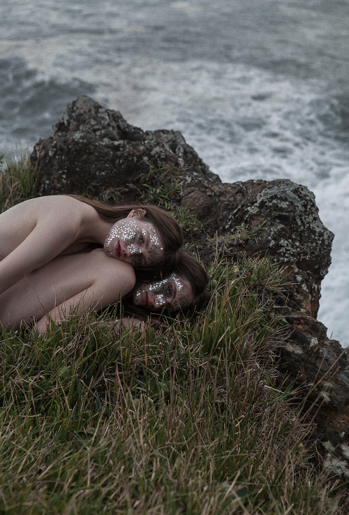 girlsingreenfields:Glitter Mountain. Madeline Gurton and Noam Frost photographed by Tré and Elmaz fo