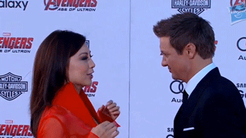elcapitan-rogers:  Jeremy Renner and Ming Na Wen at Avenger Age of Ultron premiere