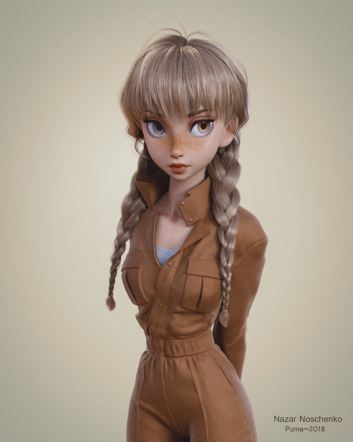 pinuparena:   Hey guys! I’m happy to share with you my new character Puma. In the tutorial I’m gonna show how to create braid in Blender. Hope you find it helpful Concept art by Mijin Jeon    3d by   Nazar Noschenko   