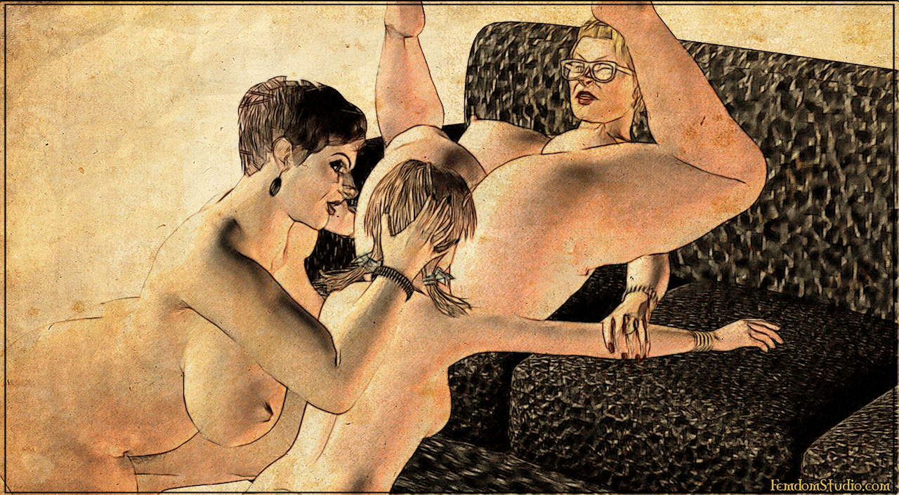 femdomstudio:  2 Women Vs 1 Girl 