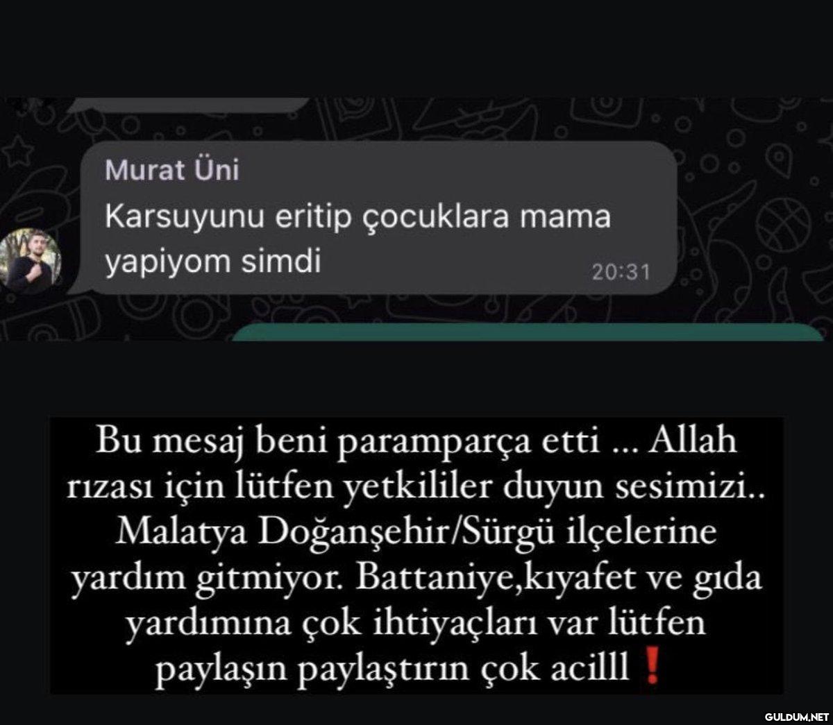 MALATYA DOĞANŞEHİR/ SÜRGÜ...