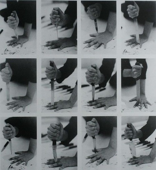 Marina Abramović (Serbian-Yugoslav, b. 1946, Belgrade, Yugoslavia (now Serbia) - Rhythm 10, 1973  Se