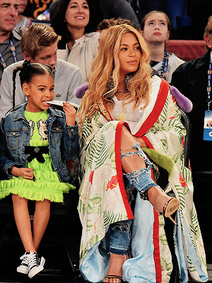 beyonce and blue ivy at a basketball game 2017