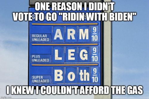 (via As gas prices soar, Americans can blame Joe Biden | TheHill) Filled my tank up tonight… 