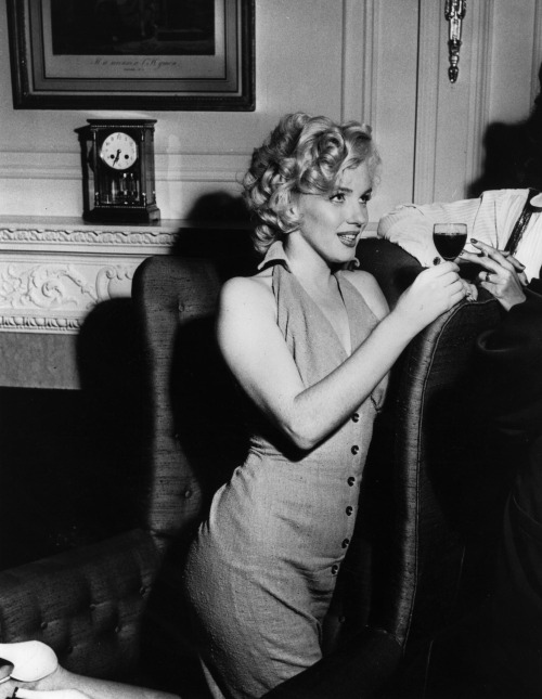 Marilyn Monroe at the Sherry-Netherland Hotel in New York, August 1952.