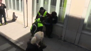 seidur:  pinstripedbutton:  fuehrerbefehl:  Swedish Antifa steals the Nationalist’s