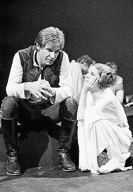 kayconnix:“You have the eyes of a doe and the balls of a samurai.”Harrison Ford to Carrie Fisher, c.