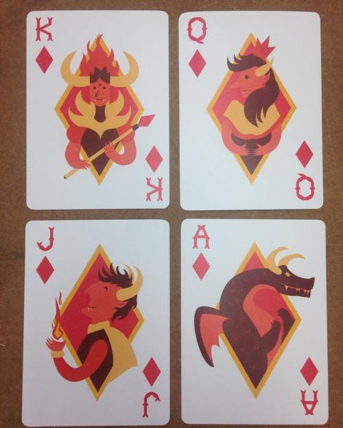 printed out my playing cards :3 #cards #playingcards #demon #fire #dragon #king #queen #jack #ace #d