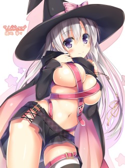 felkina:  &ldquo;Hehe your pretty weak for a hero you know? I mean your meant to defeat me easily… But maybe you were somewhat distracted?&rdquo; The witch grinned as she teased one of the straps over her breasts &ldquo;why do you wish to slay me Mr