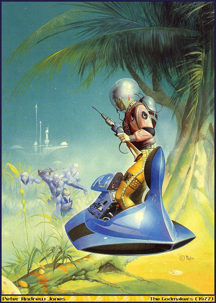 70sscifiart:  Peter Andrew Jones, John Harris, Dean Ellis, and others offer astronauts