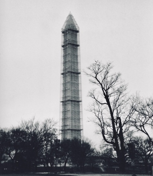Washington Monument in Scaffolding, Washington DC, 1998.