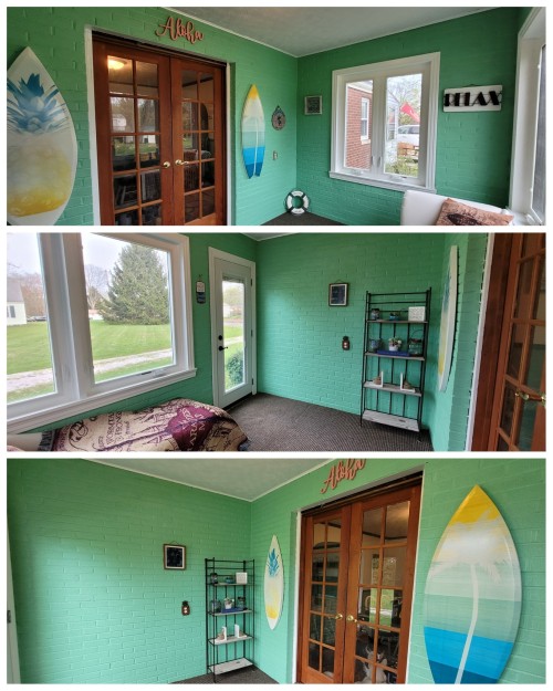 katiiie-lynn:Our little beach themed reading room is finally (mostly) finished! 🏖🌊🐢🐚🧜‍♀️