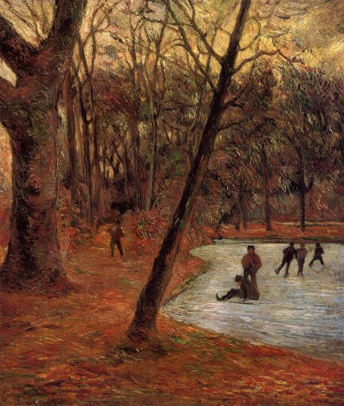 artist-gauguin:  Skaters in Fredericksberg park, 1884, Paul GauguinMedium: oil,canvas