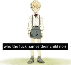 arterialmotive:  dramaticallymurdered-confessions:  who the fuck names their child noiz   :c 