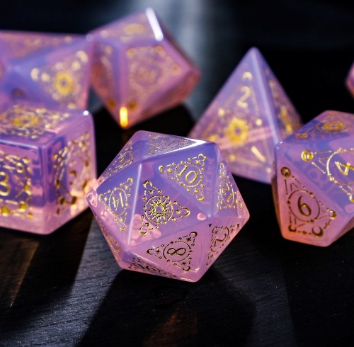 duchenegamergirl:sosuperawesome: Astrology Style Dice SetsCrystal Maggie on Etsy Omg these are GORG