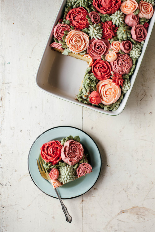 girlinthepark:Molly Yeh | Rose-Topped Rosewater Cake. 