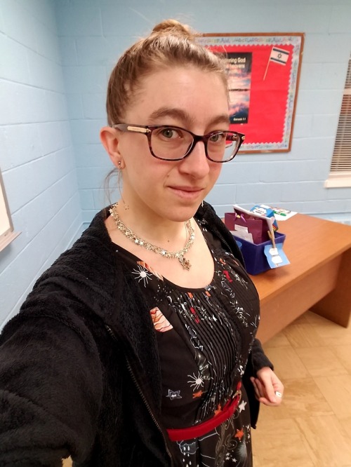 Attempt #1 of Ms. Frizzle for Purim at Hebrew School. Couldn&rsquo;t work up the energy required