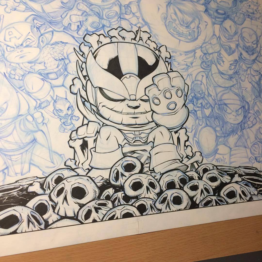 sommariva:  Let the inking begin!! Mini Thanos is happy. Pre-orders for a large size