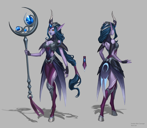 lol-skin-ideas:Midnight Soraka skin concept by reddovey