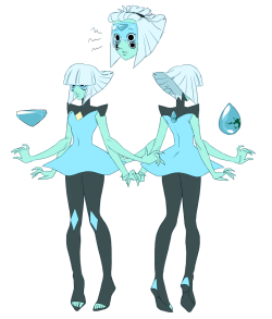 a number of people have asked for a lapis   peridot fusion in the past soooo heres something ? (gem is chrysocolla)