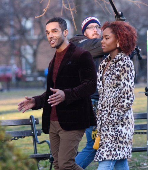 zelies-adebola: Lucien Laviscount and Ashleigh Murray filming the Katy Keene pilot in NYC 22.03.19