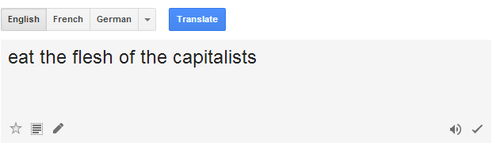 joelmillers: coldwarqueer:    in russian they dont say “i love you” they say “пожирать плоть капиталистов” which means “we are one and the same” and i think thats beautiful             