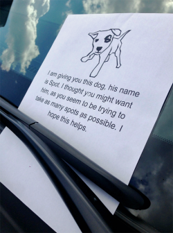 tastefullyoffensive:  How to shame a bad parker. (via ani625) 