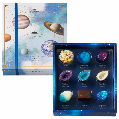 nae-design:Greek mythology and planetary inspired gemstone chocolates by Foucher Olympus