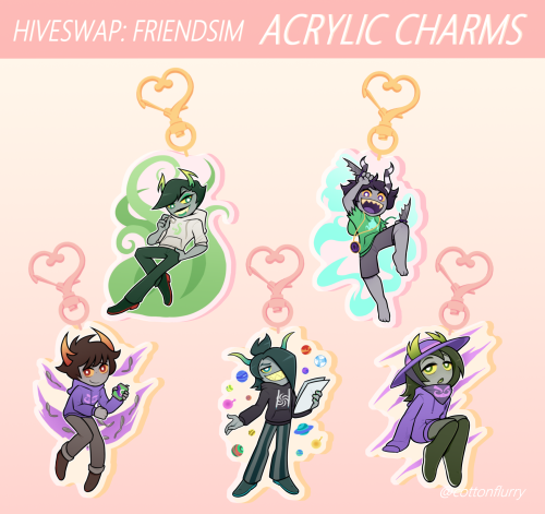 ☆ PRE-ORDER! Hiveswap Acrylic charms!  ☆ Double-sided, 2.5″ charms with glitter epoxy cover availabl