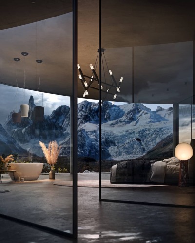 myhouseidea:Bedroom with a View by @siriachenko_nazarGet Inspired, visit www.myhouseidea.com