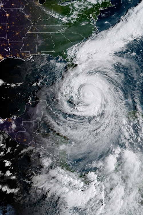 infinity-imagined: Earth, imaged by GOES 16.   September 9th, 2017, 12:30:36 UTC.  Hurricane Irma is visible between Cuba and Florida. Image Credit: SLIDER by RAMMB / CIRA @ CSU   