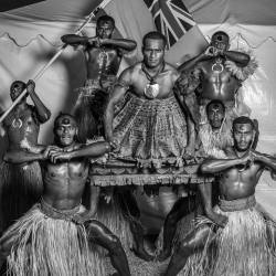   Fijian men, photographed at the Festival