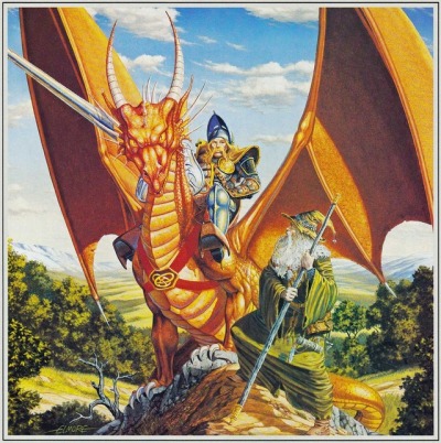 oldschoolfrp:
“Fizban and Gunthar, “Dragons of Deceipt” (Larry Elmore, from the 1985 Dragonlance Calendar, via The Art of the Dragonlance Saga, TSR, 1987)
”