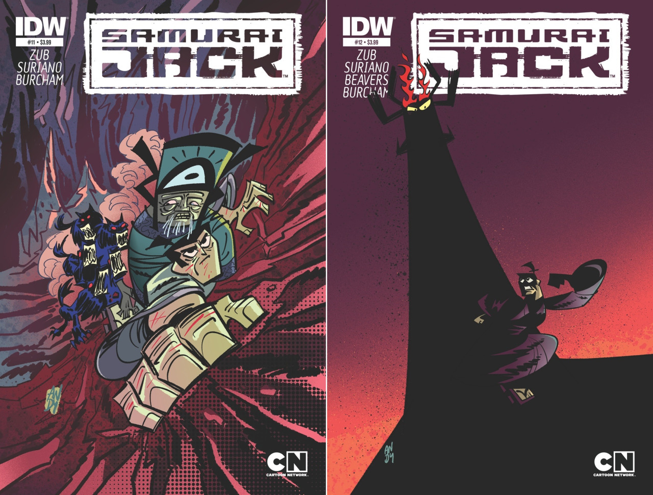 as-warm-as-choco:  SAMURAI JACK Comics’ SUB (variant) covers by Andy Suriano !