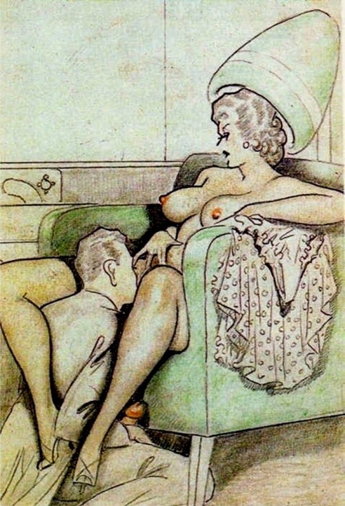 subtill-beslaved-under-women-tpe: oldtimeerotica: Artist unknown. Any help appreciated.  principle p