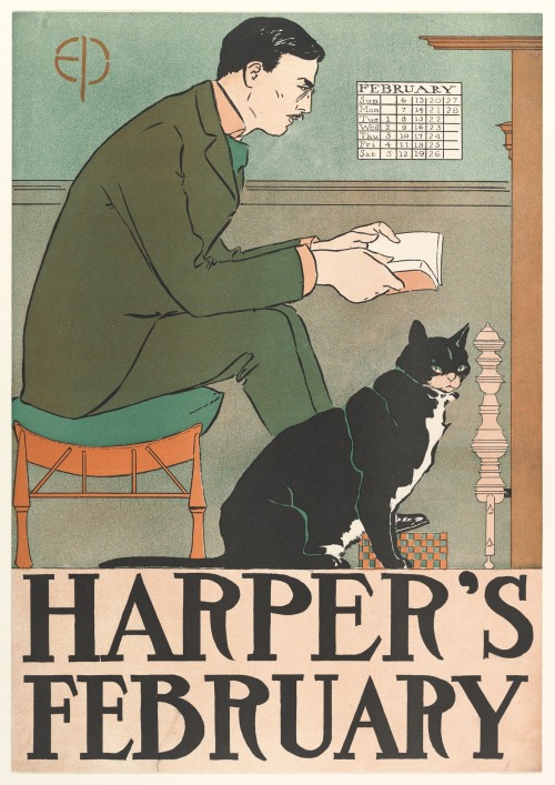 books0977:Harper’s February (1898). Edward Penfield (American, 1866-1925). Commercial lit