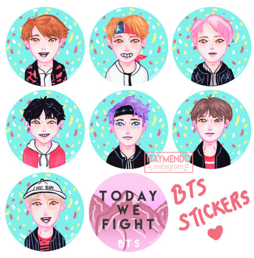 Some BTS stickers I’ll be selling in my college. I may sell this online too.