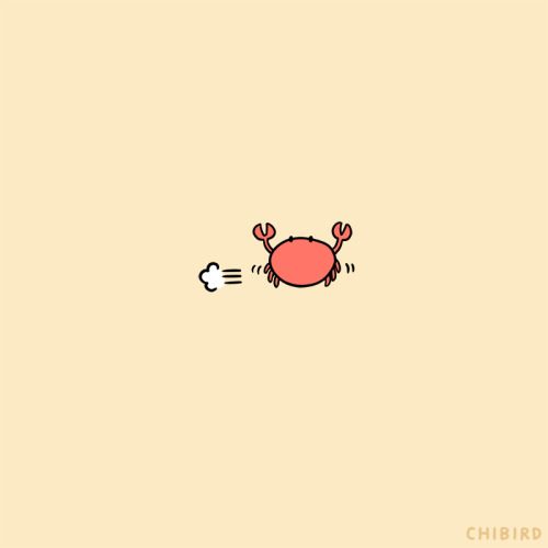 chibird: A skittering crab has a small gift for you!Chibird store | Positive pin club | Webtoon 