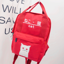 pinkuqu:Cute Cat Canvas Bag