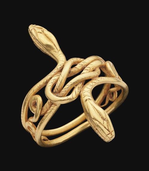 pelusian:Gold Snake RingA Graeco-Roman gold snake ring. Composed of two coiling snakes, their heads 