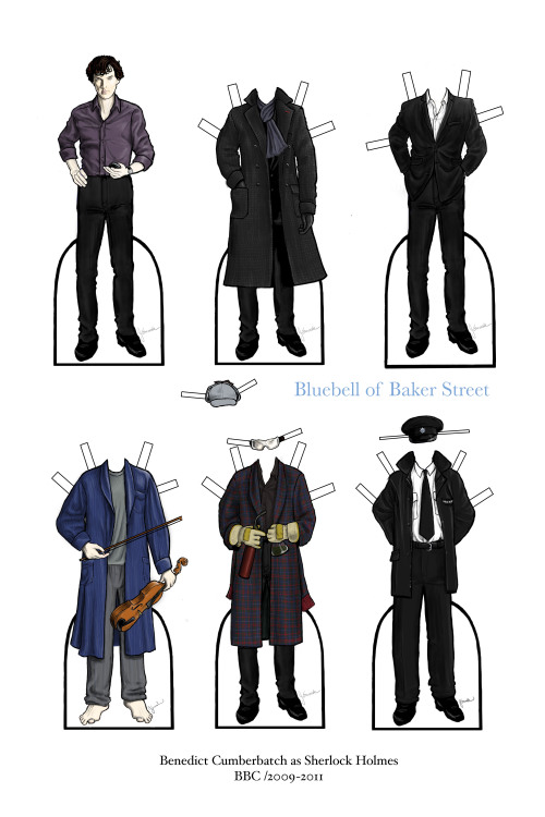 bluebellofbakerstreet: Number 4 in a series. Sherlock paper dolls - many thanks to those who offered