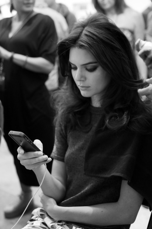 senyahearts:  Kendall Jenner - Backstage at Diane Von Furstenberg, Spring 2015 Photographed by: Kyle Ericksen for WWD  