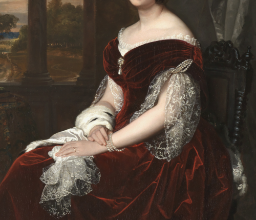 spoutziki-art:Sabina Seupham Spalding by Federico de Madrazo, 1846 (detail)