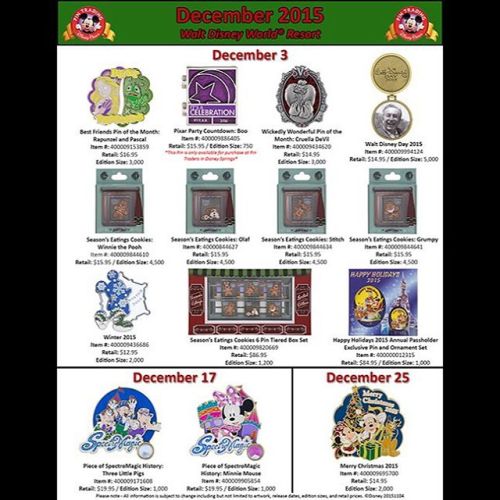 Here is a look at Walt Disney World’s pin releases for December! Do any of these pins for into