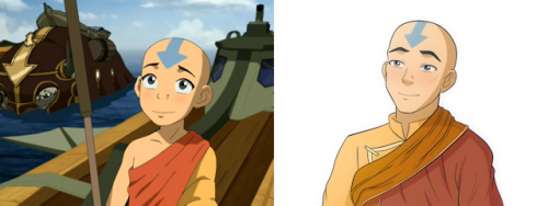 kkachi95:Our beloved cast of Avatar: The Last Airbender redrawn as 10 years older.Aang: 12 -&gt; 22K